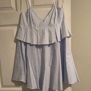 Zara Light Blue Striped Dress